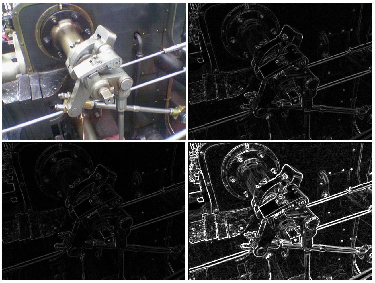 Input image and results of the three edge-detection methods