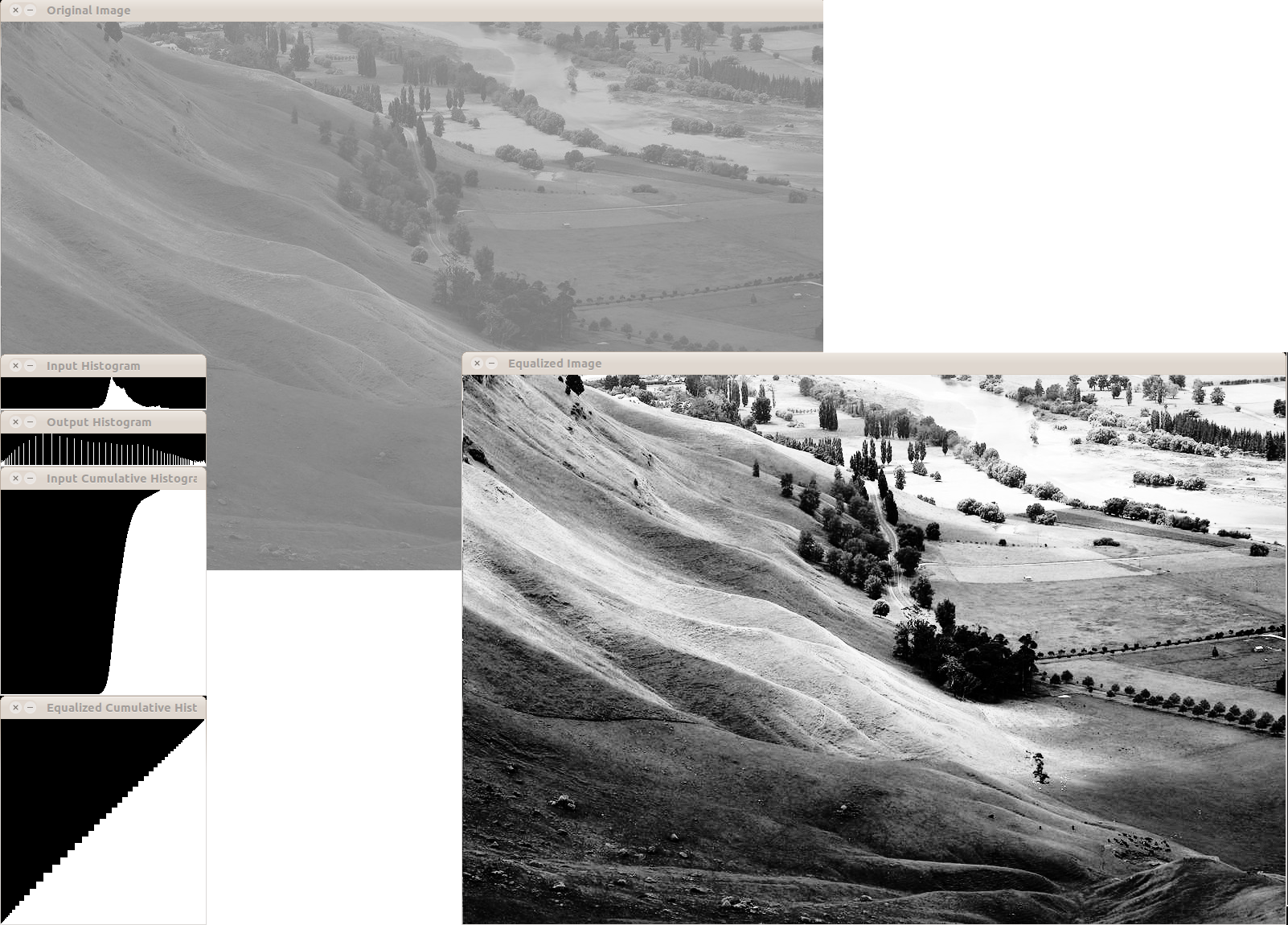Example of histogram equalization
